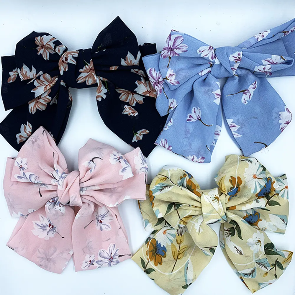 Customized Korean Style Ribbon big hair bow with clip hairs holder