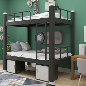 2024 meubles de chambre à coucher d'usine Guangdong lit superposé en acier pour lit mezzanine d'auberge lit double en fer pour adulte pour étudiant tempat tidur - Product Image 2