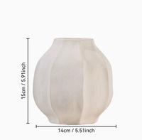 Vase en céramique vintage Wabi-Sabi, pot à fleurs rustique en terre cuite pour fleurs séchées ou fraîches, décoration minimaliste bohème pour étagère
