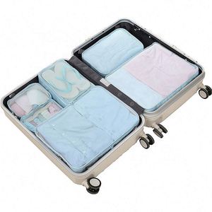 Cubes de compression pour valises BSCI Factory Clear, lot de 6 organisateurs de voyage, ensemble de 6 cubes de rangement pour voyage, national Long - Product Image 3
