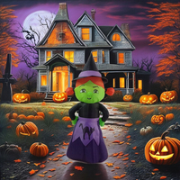 Décorations gonflables de fête de poupée de tête de citrouille de sorcière de festivités extérieures d'Halloween