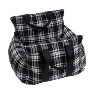Nid de voiture pour animaux de compagnie en tissu à rayures et carreaux vintage, entièrement amovible, lavable, doux et confortable, universel quatre saisons, vente en gros - Product Image 6