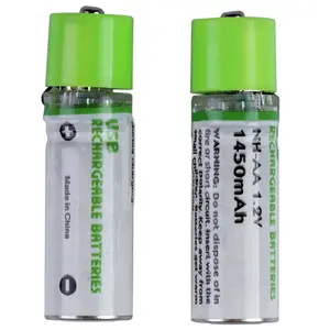 Bateria aa ecológica recarregável, pré-carregado, nimh 1.2v 1450mah, alta capacidade, para dispositivos domésticos