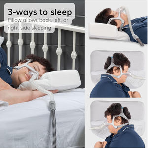 Oreiller CPAP pour dormeurs latéraux, mousse à mémoire <span class=keywords><strong>de</strong></span> forme douce, orthopédique, contour, posture, cale pour lutter contre le ronflement - Product Image 6
