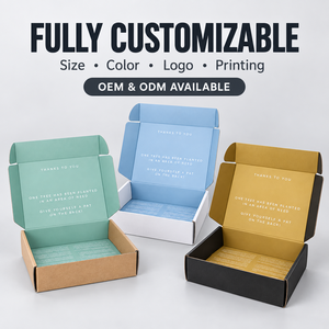 Caja de Cartón Corrugado Kraft Impresa Personalizada, Caja de Envío Plegable Ecológica, Embalaje Plano para Ahorrar Costos de Envío, Logotipo Personalizado OEM ODM - Product Image 4