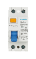 Disjoncteur différentiel Chint NL1-63 2P RCCB IEC/EN 61008-1 Protection contre les courants résiduels 25A-100A 6kA Capacité de coupure 230V/400V 50/60Hz
