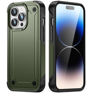 Nuova Custodia per Cellulare PC TPU 2 in 1 Spessa e Resistente agli Urti <span class=keywords><strong>Verde</strong></span> per <span class=keywords><strong>iPhone</strong></span> 14 <span class=keywords><strong>13</strong></span> <span class=keywords><strong>Pro</strong></span> <span class=keywords><strong>Max</strong></span> - Product Image 1