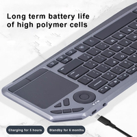 Keyboard Nirkabel dengan Touchpad OEM Bluetooth 5.0 Keyboard Mini Isi Ulang untuk Smart TV Android TV Box HTPC Media Player