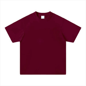 Ecológico peso pesado 300GSM 100% algodón tejido camiseta en blanco logotipo personalizado cuello redondo liso teñido hombro caído de gran tamaño - Product Image 3