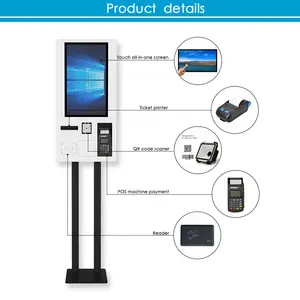 21.5 Inch Interactive Self Service Payment Kiosk Capacitive Touch Screen Kiosk Self Ordering Machine For Restaurant