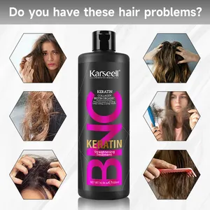 Karseell Keratin rambut Murni Brasil, untuk memperbaiki pelembab warna yang dicelup dan perawatan pelurus rambut rusak