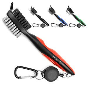 Brosse <span class=keywords><strong>de</strong></span> nettoyage <span class=keywords><strong>de</strong></span> club <span class=keywords><strong>de</strong></span> golf personnalisée avec fermeture éclair rétractable et pointe <span class=keywords><strong>de</strong></span> nettoyage <span class=keywords><strong>de</strong></span> rainurage pour l'utilisation sur les terrains <span class=keywords><strong>de</strong></span> golf - Product Image 2