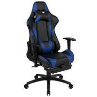 Offre Spéciale : Ensemble Bureau Gaming Noir et Chaise Gaming Inclinable Bleu-Noir avec Porte-Gobelet – Mobilier Informatique pour Bureau à Domicile et E-Sport
