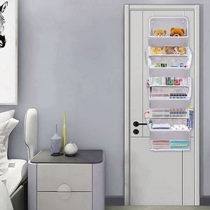 Strong <b>Weight</b> Capacity Foldable Wall Mount Hanging <b>Storage</b> Bag Over the Door Pockets Organizer with Mesh Side Pockets - Product Image 2
