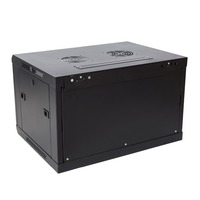 Mini 6U dinding 600mm 450mm 19 inci Data Center Server rak kabinet Rolled baja Tempered Glass pintu IP20 perlindungan 9U