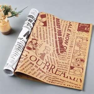 Vente en gros de papier d'emballage pour hamburger de qualité alimentaire Papier d'emballage sulfurisé avec logo personnalisé pour restauration rapide poulet frit hamburger - Product Image 6