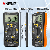 Multimètre numérique professionnel ANENG SZ08 ultra-fin, voltmètre automatique 750V, écran LCD 4 chiffres, mesure DC/AC portable, faible consommation