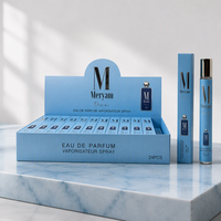 Kotak Kardus Biru Muda Eau De Parfum Unisex Silinder Ramping Spa Liburan Akhir Pekan Ulang Tahun Tahan Lama