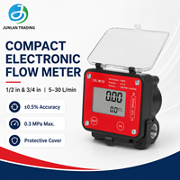 Débitmètre électronique compact à engrenages ovales 1/2 pouce 3/4 pouce 5-30 L/min, totalisateur numérique de carburant/huile avec couvercle de protection
