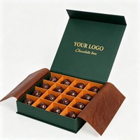 Boîte à chocolat de luxe en vente flash avec logo estampé or, boîtes pour emballage cadeau, boîte à chocolat rigide magnétique personnalisée