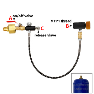 Refill Adapter M11x1 Male Thread <b>Quick</b> <b>Connector</b> G5/8 with 1 Meter Spring Coiled Hose - Product Image 1