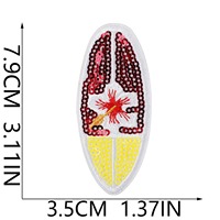 Patchs thermocollants en feutre non tissé avec broderie Cœur de plage, paillettes, motifs de dessins animés, vagues et coquillages pour chapeaux et valises