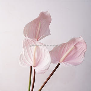 بيع بالجملة نباتات أنثوريوم اصطناعية واحدة ثلاثية الأبعاد طباعة حقيقية أنثوريوم لترتيب الزهور ديكور المنزل الزفاف - Product Image 1