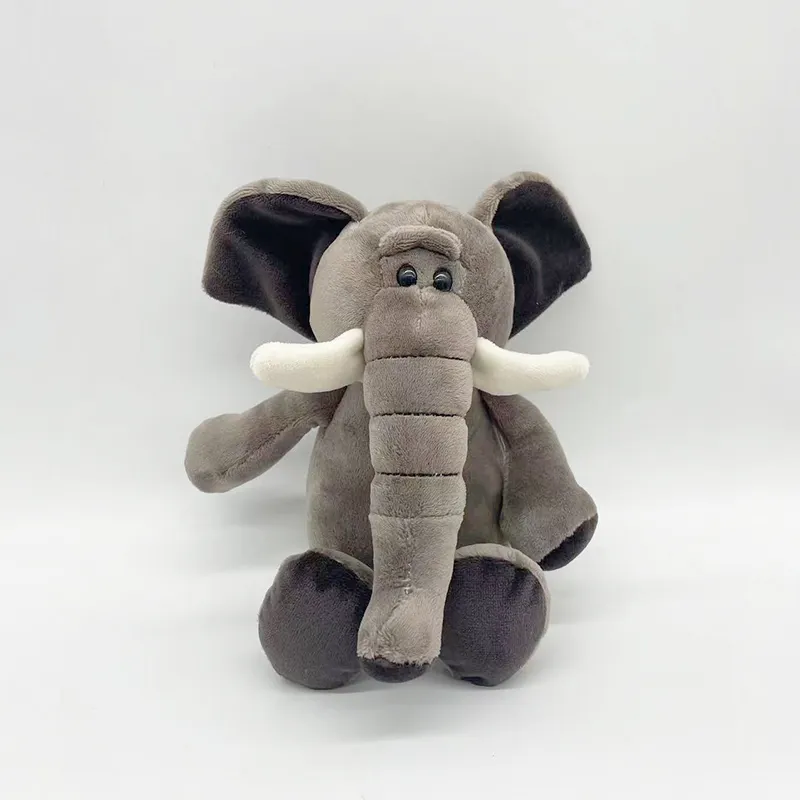 Venta al por mayor personalizado elefante juguetes de peluche gris dibujos animados zoológico animal elefante peluches muñecas OEM personalizado juguetes de peluche niños regalo