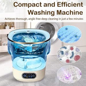 Lavadora Portátil Automática de 12L, Mini Lavadora Semiautomática Portátil con Fuente de Alimentación Eléctrica - Product Image 4