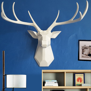 Décoration murale géométrique en résine en forme de tête de <span class=keywords><strong>cerf</strong></span> pour salon, entrée, télévision, canapé, chambre à coucher, ornement mural de fond - Product Image 6