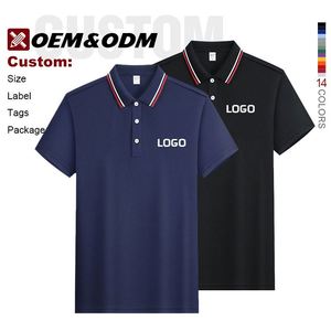 Polo de travail pour hommes, uniforme d'entreprise, en coton uni, polyester et élasthanne, respirant, à séchage rapide, pour le sport et le golf, avec broderie et impression - Product Image 1