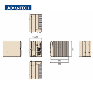 Advantech ARK-3530F 4LAN 8USB 9-36V PC Industrial sin Ventilador con Triple Pantalla, 4HDD RAID, LGA1151, Computadora Industrial Integrada - Product Image 2