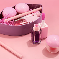 Coffret cadeau de maquillage pour les lèvres Lipcombo 5-en-1, gloss à lèvres, crayon à lèvres, exfoliant pour les lèvres, emballage en forme de bouche mignon