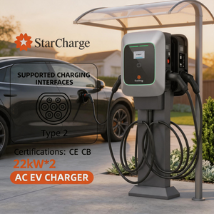 เครื่องชาร์จไฟฟ้ากระแสสลับแบบปรับได้ Advanced Starcharge Saturn 7kW ถึง 22kW พร้อมมิเตอร์ PTB รองรับ 4G สำหรับสถานีชาร์จรถยนต์ไฟฟ้าสาธารณะเชิงพาณิชย์ - Product Image 1