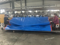 Bâche en polyéthylène tissé imperméable PE, bleue et orange, 4 m x 5 m, 2 kg, pour tentes, auvents et couvertures de toiture extérieures