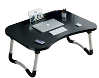Table pliable en bois CHaO pour ordinateur portable avec porte-gobelet, rangement pratique, table d'étude portable en MDF pour lit, usage domestique, vente chaude