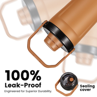Bouteille shaker à protéines Olerd avec poignée, compartiment de rangement pour poudre, double paroi isolée sous vide en acier inoxydable, anti-fuite, pour la salle de sport