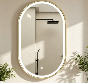 Oval Frameless LED Bath Mirror Backlit <b>Lighted</b> Vanity Mirror Dimmable <b>Wall</b> Hanging for Hotel Bathroom - Product Image 4