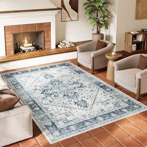 Alfombra de Estilo Persa Wan Xinlong, Rectangular, con Patrón de Medallón, Antideslizante, para Interiores, Sala de Estar, Dormitorio, Decorativa - Product Image 1