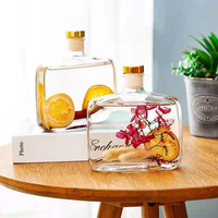 Bouteille d'arôme en verre de diffuseur de roseau personnalisée 100ml 200ml bouteilles de diffuseur de roseau plat vide parfum avec bouchons