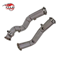 Tubo recto de acero inoxidable de 2,5 "con bajante de escape de protección térmica para Mercedes BENZ W205 C43 C450 M276 AMG, conducción a la derecha
