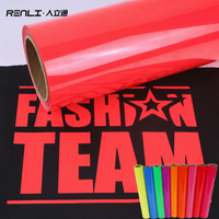Groothandel Neon Fluorescerende PU HTV Warmtetransfer Zacht Materiaal voor Plotter Snijden Sportuniform Logo Verwerking Renlitong