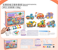 Kit de pintura de yeso EPT DIY, pinta tus propias figuras, 9 piezas, juego de arte y manualidades para niños con pinturas, moldes y herramientas