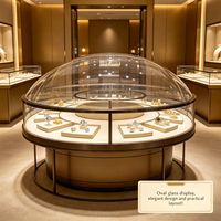 Vitrine à bijoux GZowin en bois écologique gris foncé avec éclairage LED pour l'affichage en magasin