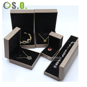 High-end Factory Necklace Imitation Leather Paper Box High-quality Pendant <b>Ring</b> Leatherette Paper Box Custom Jewelry Box Set - Product Image 2