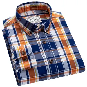 Camisa de franela informal de manga larga para hombre y mujer, camisa de tela escocesa 100% de algodón suave, suministro directo de fábrica