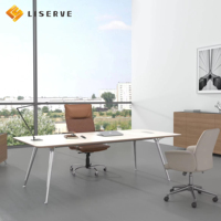 Bureau de direction en bois moderne, durable et luxueux, multifonctionnel, avec structure en acier inoxydable, design modulaire, vente en gros Liserve