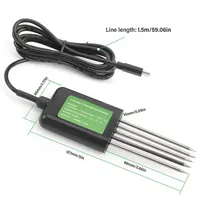 Analyseur de qualité du sol numérique 5 en 1 NPK EC Humidité pH avec enregistreur de données USB et application Android, capteur pour jardin et ferme, câble de 15 m