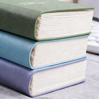 Carnet A7 en PU épais de couleur, 160 feuilles, journal portable, reliure thermique, couverture en cuir, couverture rigide, mini carnet de poche vierge