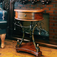 Console de salon en bois de bouleau massif de style européen, peinte à la main, design antique, couleur personnalisée, meubles de maison en métal